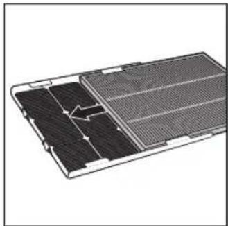 Diagram of a solar panel structure showing internal components and grid layout (no text or symbols)