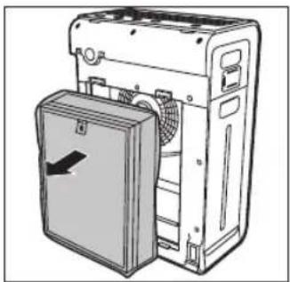 Technical line drawing of an open industrial machine with a cabinet and fan (no text or symbols)