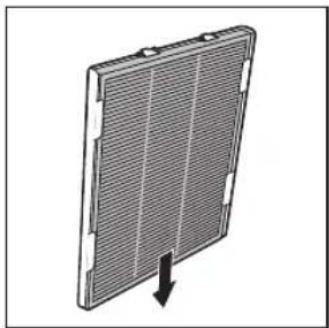 Diagram of a solar panel with a downward arrow indicating compression or dislocation (no text or symbols present)