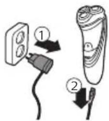 PHILIPS SHAVER Series 3000 S3120 - Opladen met de adapter - 1
