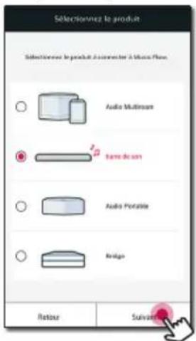 Sélectionnez le produit Sélectionnez le produit à associer à Music Flow. Audio Multiscope Radio de son Audio Portable Bridge Retour Suivant