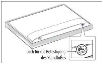 Loch für die Befestigung des Standfußes