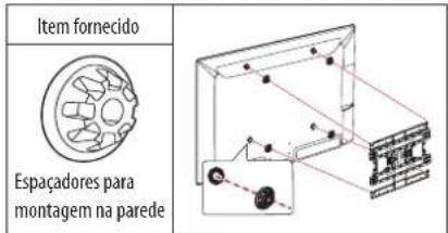 Item fornecido Espaçadores para montagem na parede