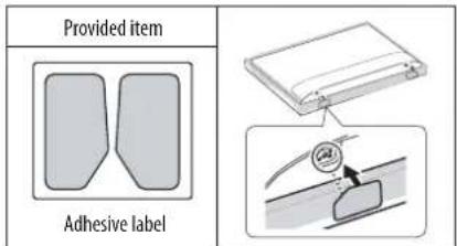 Provided item Adhesive label