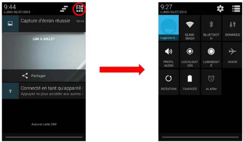 9:44 LUNDI 06/07/2015 Capture d'écran réussie 09:44 LUN. 6 JUILLET Partager Connecté en tant qu'appareil r Appuyez ici pour accéder aux autres c Aucune carte SIM 9:27 LUNDI 06/07/2015 Logicom S... DLINK- SMQD BLUETOOTH DONNEES PROFIL AUDIO LOCALISAT ION LUMINOSIT É AVION ROTATION CHARGÉE ALARM