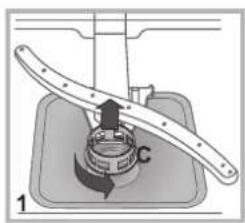 Mechanical assembly diagram showing a rotating component with labeled parts (no text or symbols present)