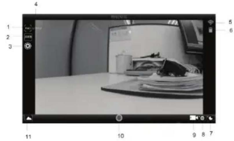 Black-and-white interior photo of a modestly furnished table with a mouse and shelf, displayed in a video player interface (no readable text or symbols on the main scene)