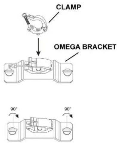 CLAMP OMEGA BRACKET 90° 90°