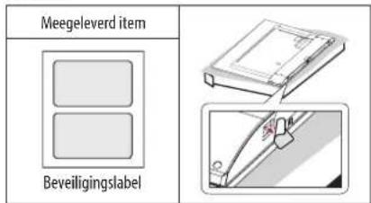 Meegeleverd item Beveiligingslabel