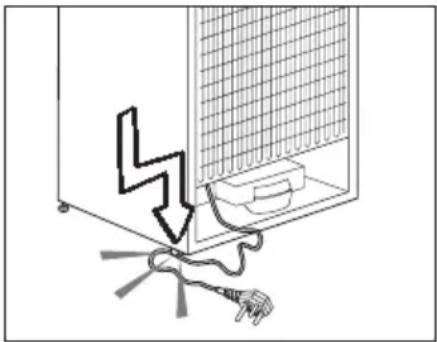 Diagram of a device with a lightning bolt and cable, no text or symbols present