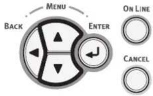 Menu Back ENTER ON LINE CANCEL