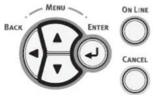 Menu Back Enter ON LINE CANCEL