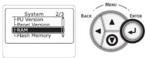 System 2/3 PU Version Panel Version RAM Flash Memory MENU BACK ENTER