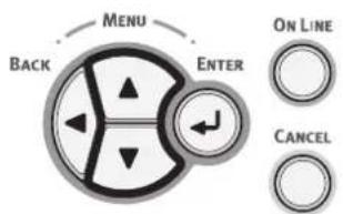 MENU BACK ENTER ON LINE CANCEL