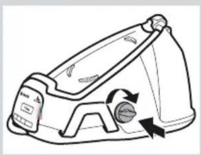 Line drawing of a washing machine with circular arrows indicating rotation (no text or symbols)