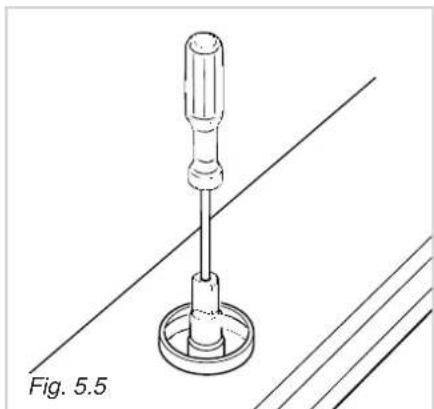 DELONGHI NL 59 ASDV - Pour les robinets avec vis de réglage sur le corps (fig. 5.6) : - 1