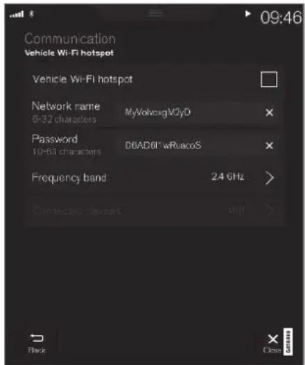 VOLVO S90 (2017) - Partager la connexion internet de la voiture au moyen d'un point d'accès Wi-Fi - 1