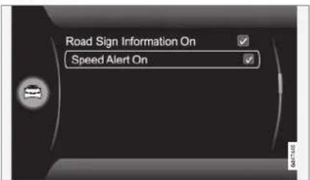 Road Sign Information On Speed Alert On