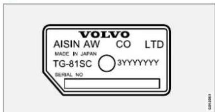VOLVO AISIN AW CO LTD MADE IN JAPAN TG-81SC 3YYYYYYY SERIAL NO