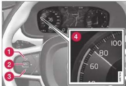 VOLVO XC90 (2017) - Réactiver le Pilot Assist à partir du mode veille - 1