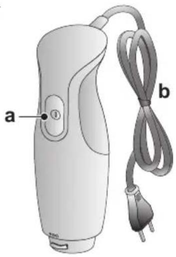 Illustration of a handheld electric shaver with labeled parts (a and b), no text or symbols present.