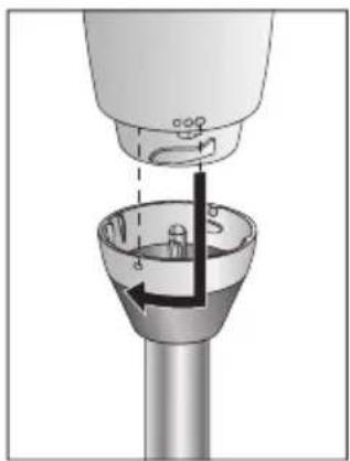 Diagram of a device with a funnel and internal components, showing no text or symbols