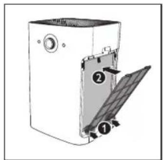 Diagram of a device with labeled parts, showing internal structure and directional arrows