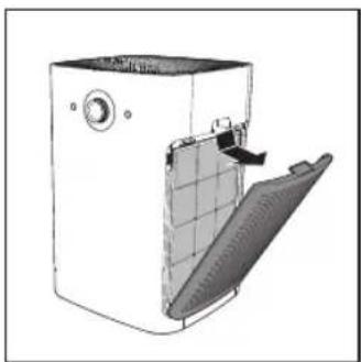 Diagram of a white portable air conditioner unit with a gridded lid and ventilation slots (no text or symbols)