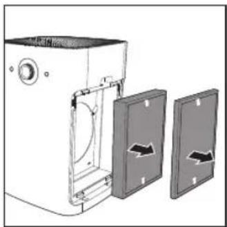 Technical illustration of a washing machine with two side panels showing internal components, no text or symbols.