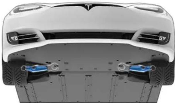TESLA Model S (2014) - Tracter et charger sur une dépanneuse à plateau - sans anneau de remorquage - 3