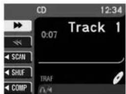 CD 12:34 Piste 1 0:07 SCAN SHUF COMP TRAF