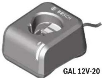 3D rendered image of a Gal 12V-20 electronic device with no visible text or symbols on the body itself.
