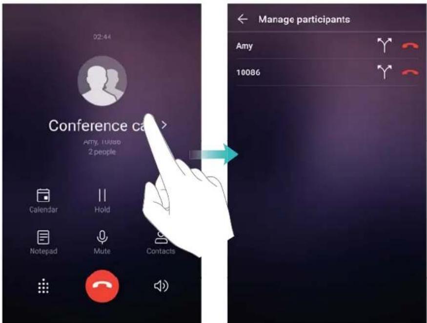 02:44 Conference call > Amy, Turoo 2 people Calendar Hold Notepad Mute Contacts Manage participants Amy 10086