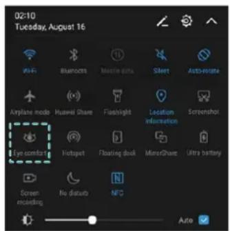 02:10 Tuesday, August 16 WiFi Bluetooth Mobile qdx Sleet Auto-fonte Airplane mode Huawei Share Flashlight Location information Screenshot Eye comfort Hotspot Floating disk MirrorShare Ultra battery Screen ncoding No disturb NFC Auto