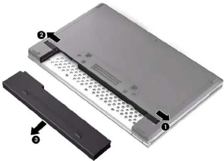 HP EliteBook 2170p - Insertion ou retrait de la batterie - 3