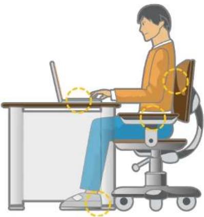 SAMSUNG 9 Series NP900X3D - Adjust the heights of desks and chairs appropriate to your height. - 1