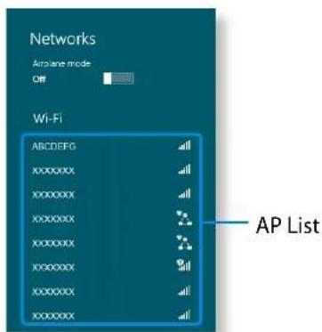 Networks Airplane mode Off Wi-Fi ABCDEFG XXXXXXXXX XXXXXXXXX XXXXXXXXX XXXXXXXXX XXXXXXXXX XXXXXXXXX XXXXXXXXX XXXXXXXXX AP List