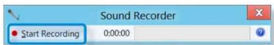 Sound Recorder Start Recording 0:00:00