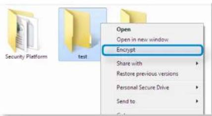 Security Platform test Open Open in new window Encrypt Share with Restore previous versions Personal Secure Drive Send to.