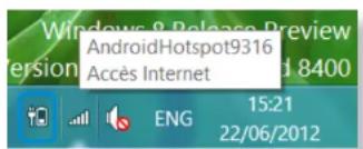 Windows 8 Release Preview Version: AndroidHotspot9316 Access Internet 15:21 22/06/2012