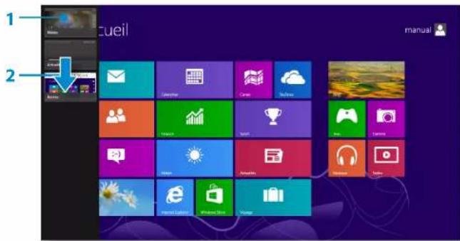 SAMSUNG ATIV NP530U4E - Affichage des applications en cours d'exécution - 2