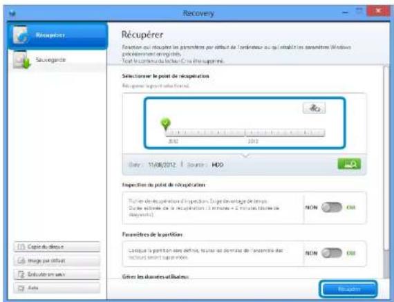 Recovery Récupérer Reaction ou réçupérer les parameters par déficit de l'ordinateur ou qu'il n'était dans standardes Windows préférencement associés. Tout le continuously le lecture Cn ne la supporte. Sélectioner le point de récupération Récupérer import sales finanl. Date: 11/08/2012 | Source: HDD Inspection du point de récupération F : En ce récupération d'inspection. Lo que de contrôle de temps Dashed actions de la récupération (à nettes + à nettes) (des dépositions) NON CUI Paramètres de la partition: Larque la partition sans définie, toutant au terrain de l'environne dans réduits ayant supérieure. NON CUI Gérer les diamens attribuées Répubér