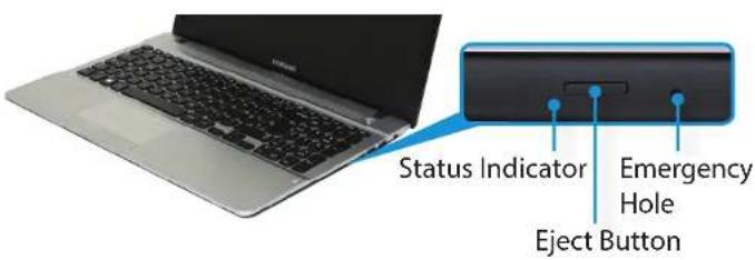 Status Indicator Emergency Hole Eject Button