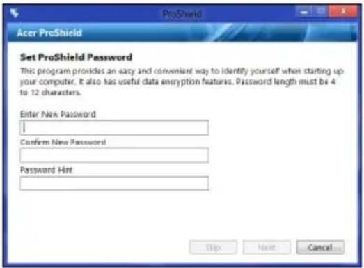 ACER TravelMate P249 - Configurazione di ProShield - 2