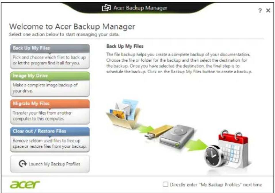 ACER TravelMate P249 - Acer Backup Manager - 1