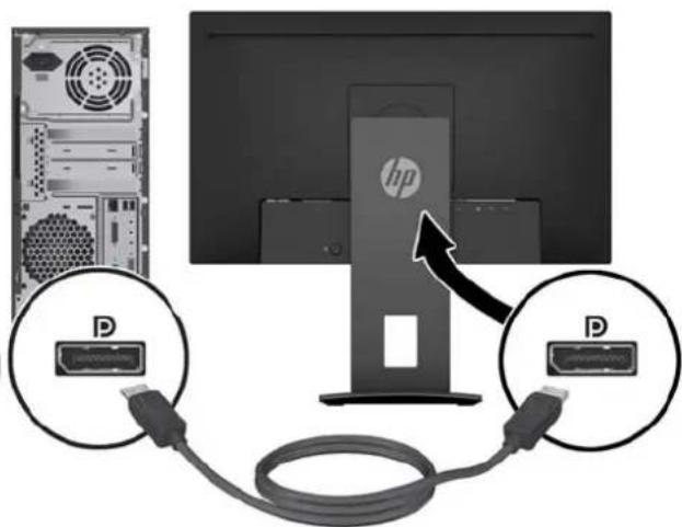 HP EliteDisplay E230t - Branchement des câbles - 5