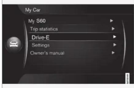 My Car My S60 Trip statistics Drive-E Settings Owner's manual