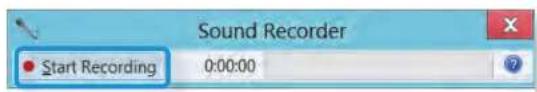 Sound Recorder Start Recording 0:00:00