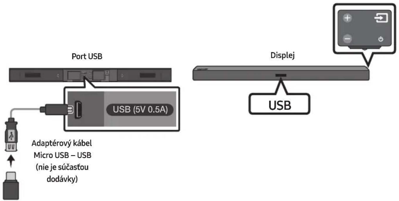 Port USB USB (5V 0.5A) Adaptérový kábel Micro USB – USB (nie je súčastou dodávky) Displej USB