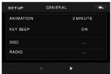 SETUP GENERAL ANIMATION 2 MINUTE KEY BEEP ON DISC ... RADIO ...